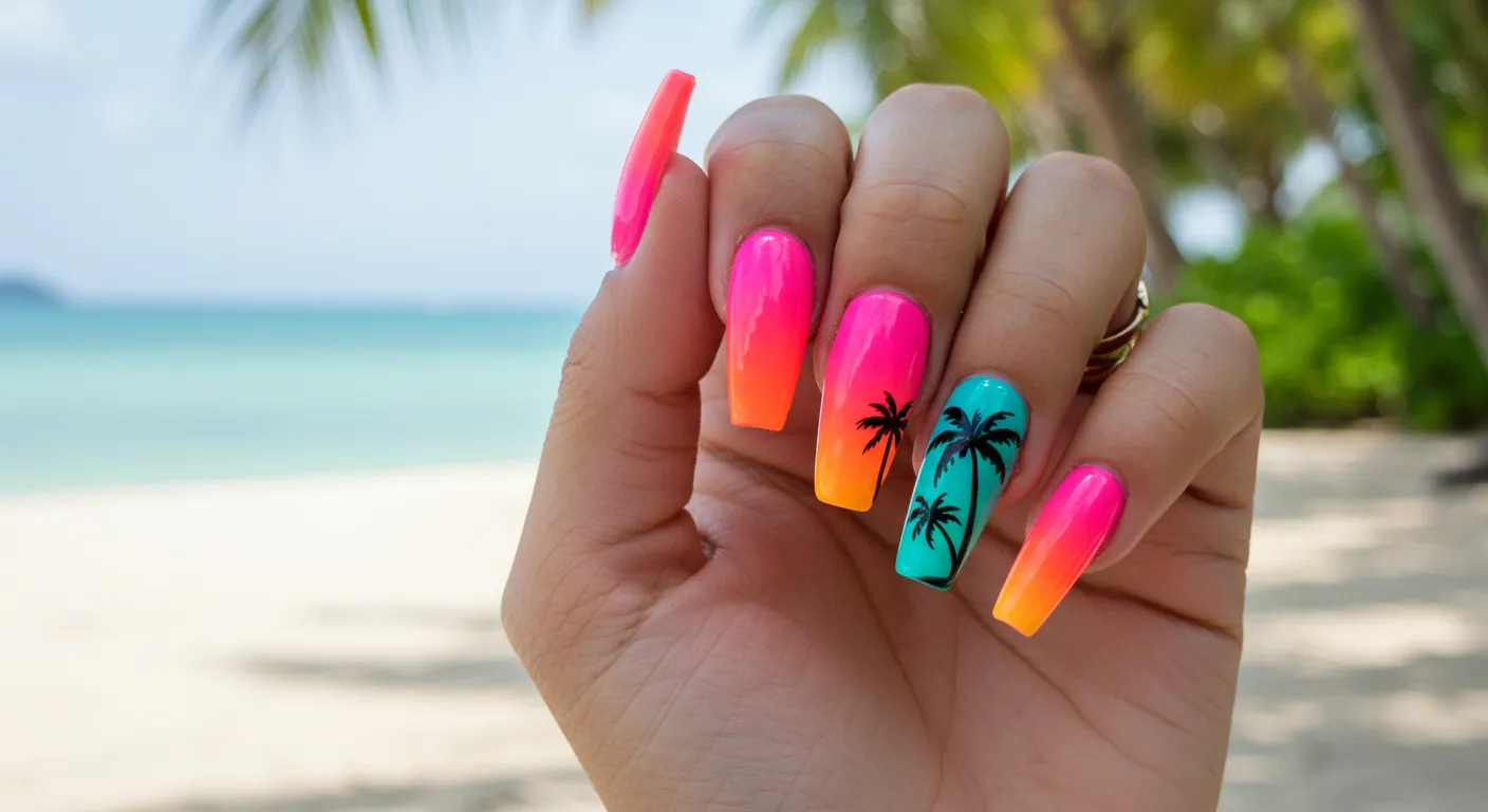 15 Tropical & Neon Travel Nails to Try on Your Next Vacation – Featured Image