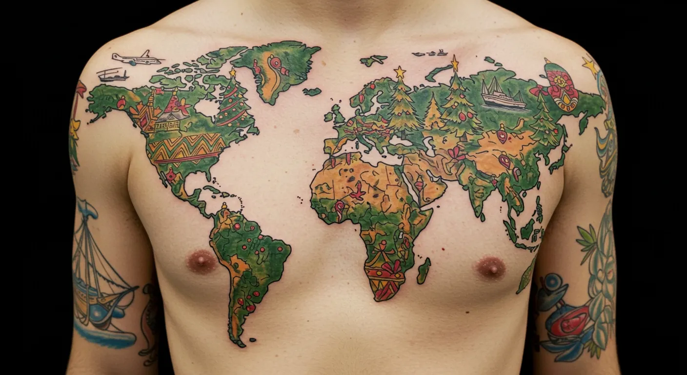 18 Travel Tattoos to Celebrate Christmas Worldwide – Featured Image