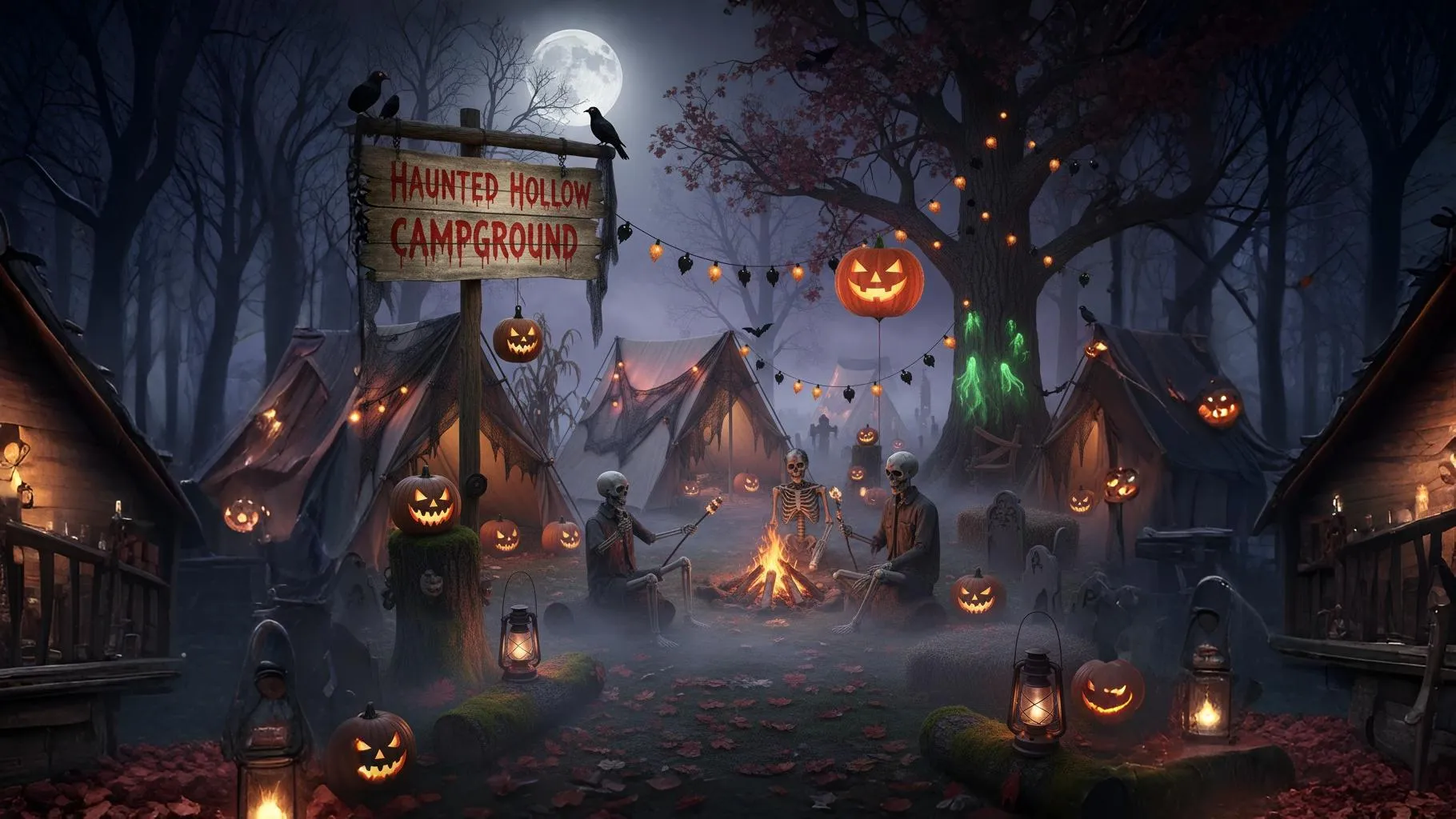21 Spooky Halloween Camp Decorating Ideas for a Haunted Campsite – Featured Image