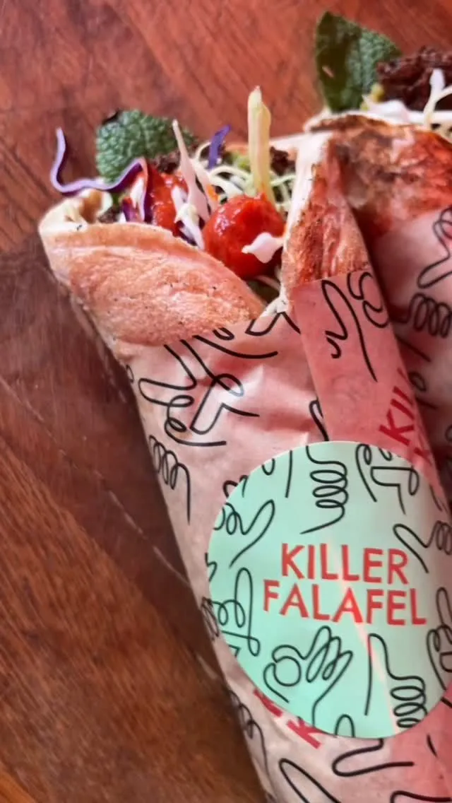 Fresh kebab meat on a spit at a street food stall in Nørrebro Copenhagen