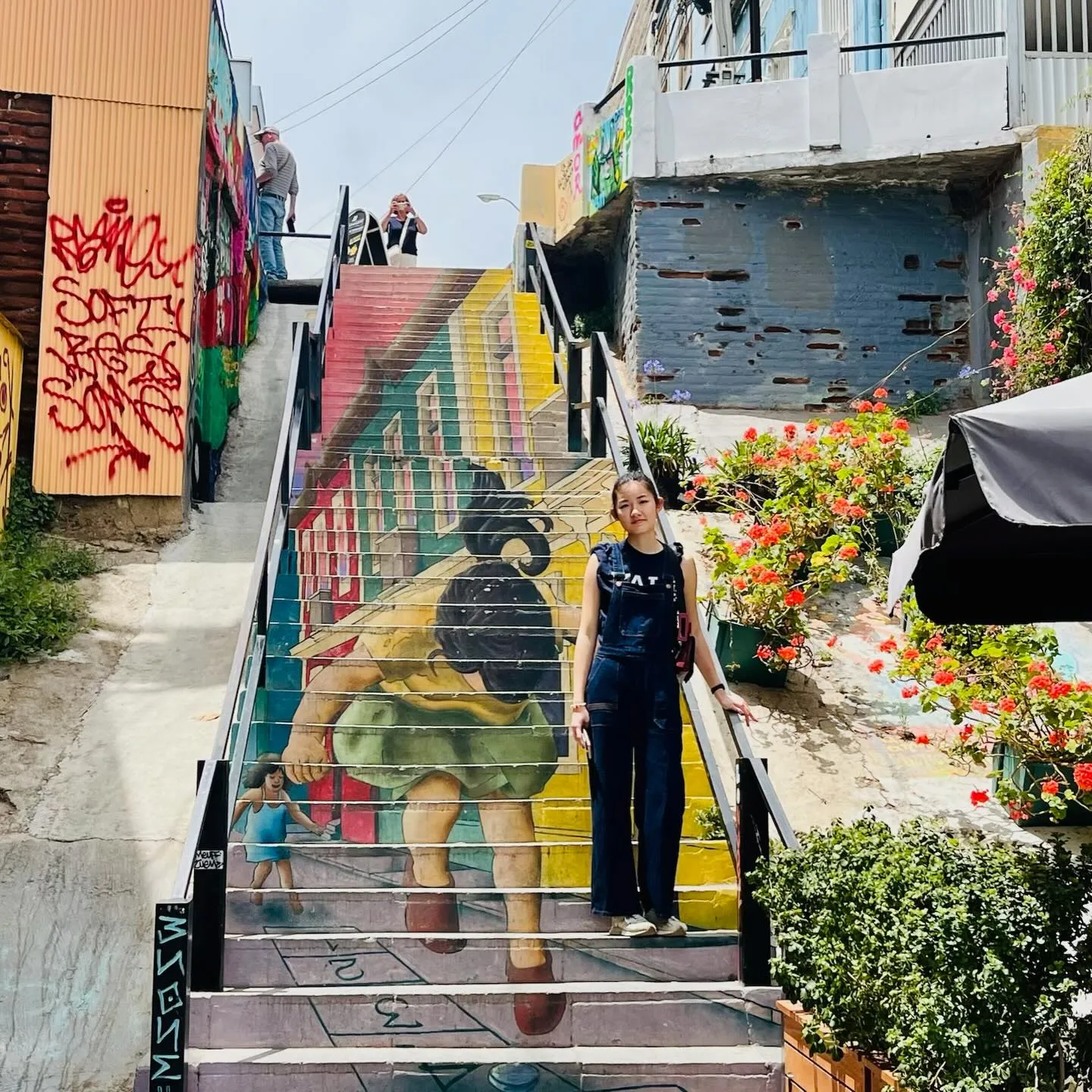 Staircase leading to the entrance of Pasaje Bavestrello in Valparaiso
