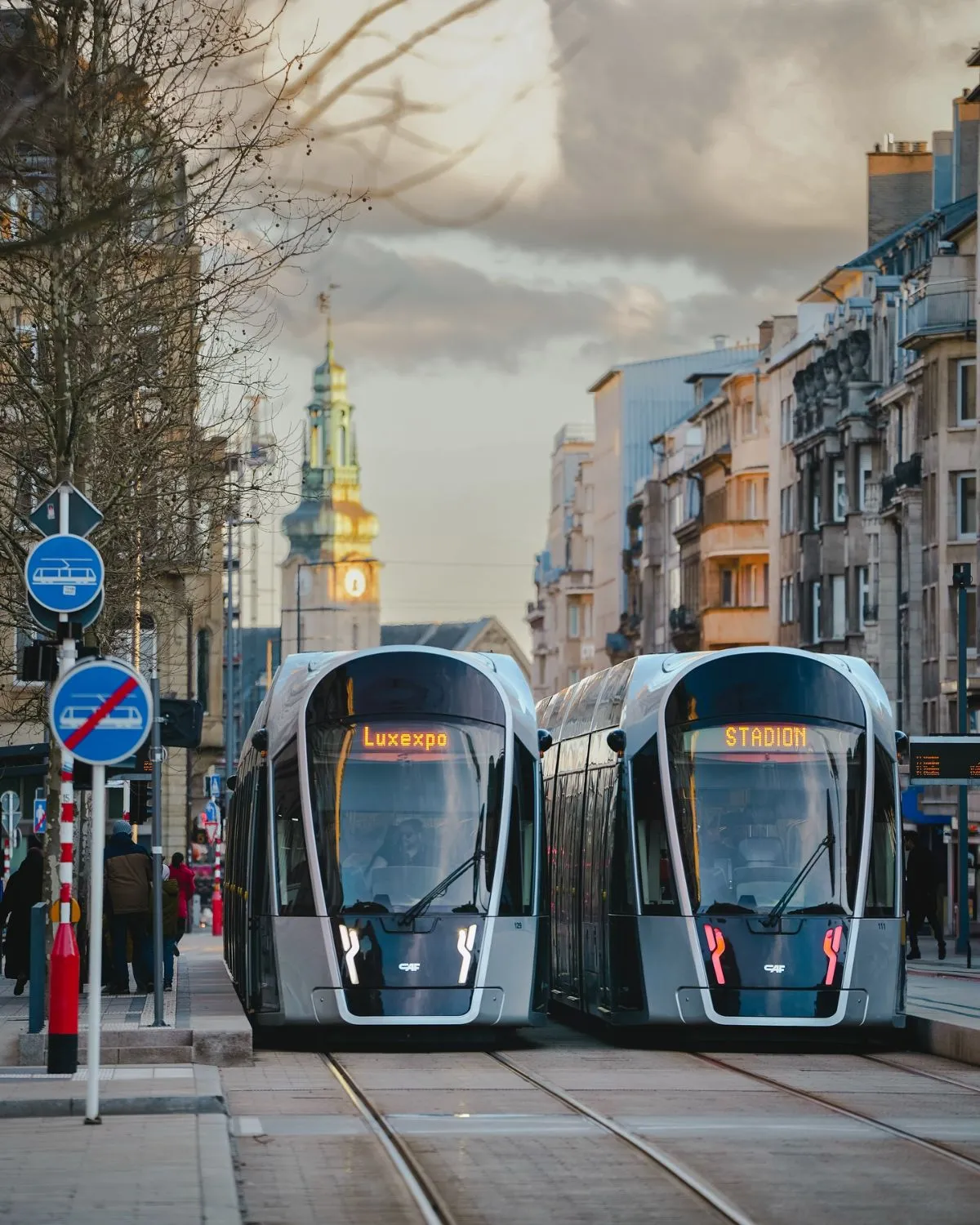 Scenic train ride through Luxembourg countryside during a family trip