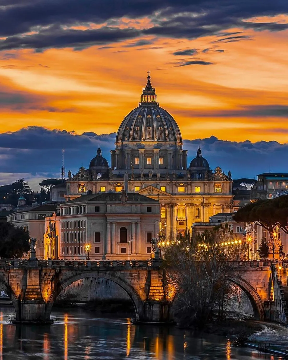 Twilight street scene in Rome Prati district with outdoor dining and art nouveau architecture