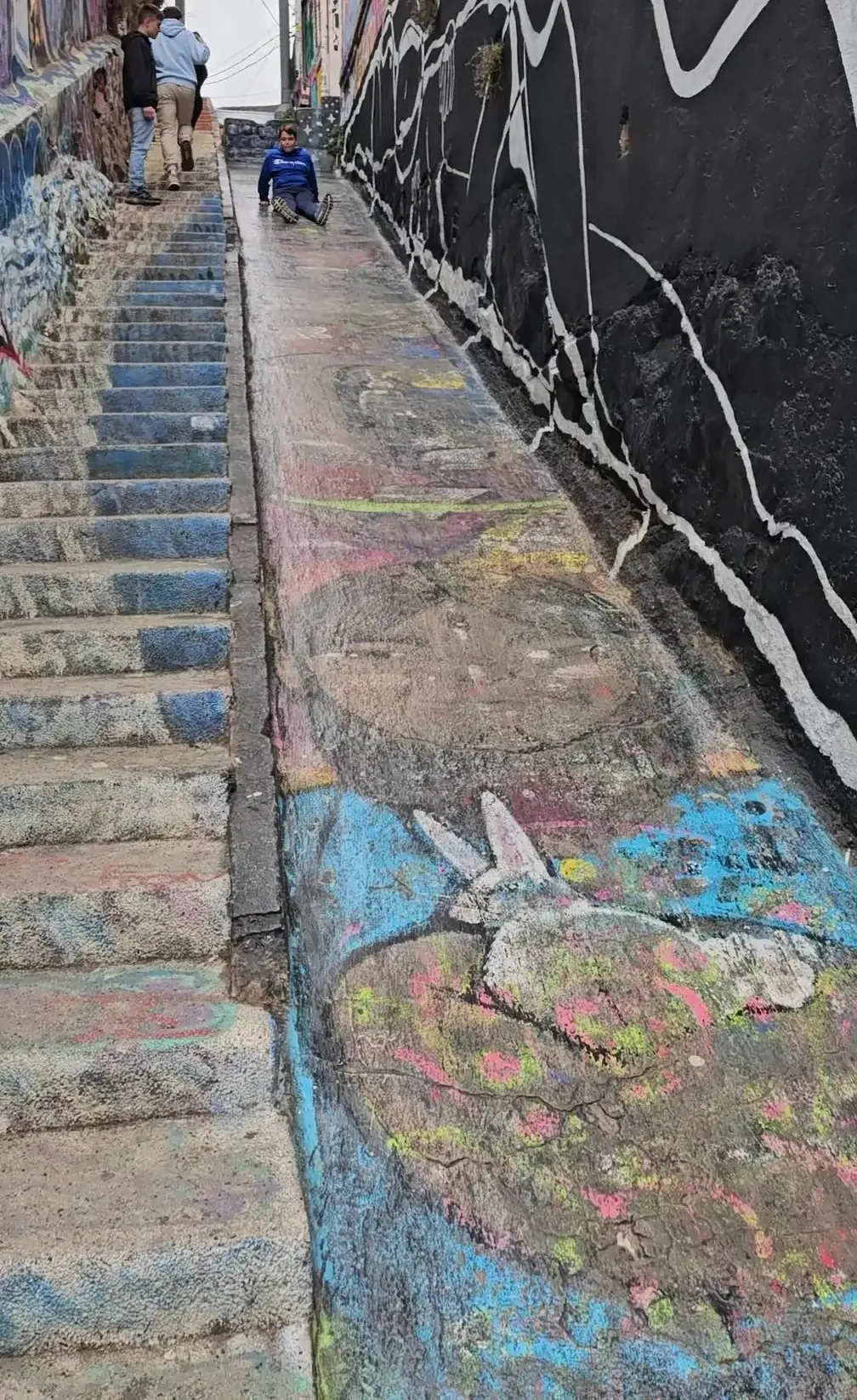 Famous street slide and graffiti art near Paseo Dimalow