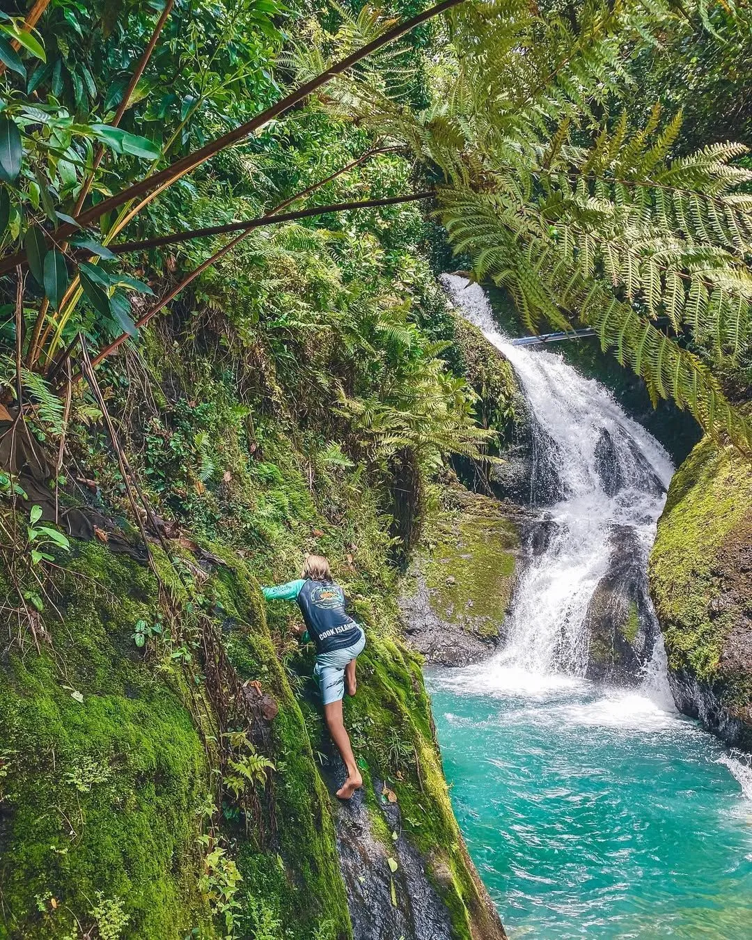 Wigmore Waterfall at the end of the Cross-Island Track in Rarotonga