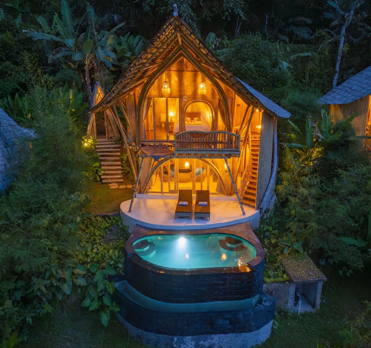 Private saltwater pool at Blossom Eco Luxury Villas in Pererenan Bali