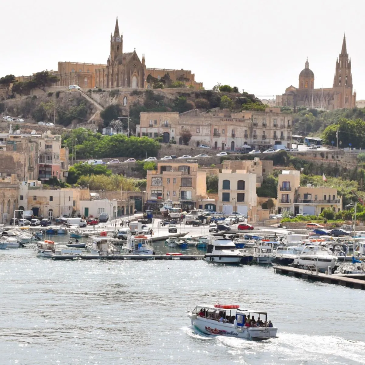 View of the Mediterranean sea from the Gozo ferry deck