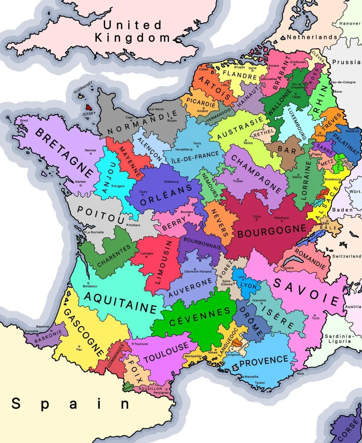 Paper Michelin map of Ile-de-France spread on car dashboard for safety