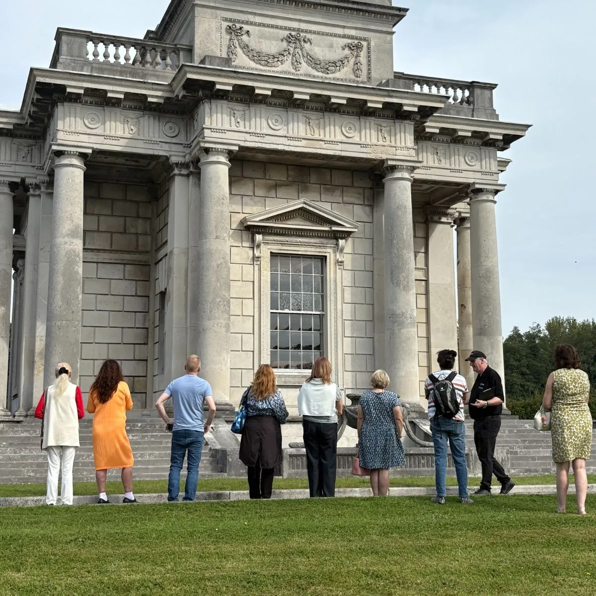 Exterior view of the white neoclassical Casino Marino building in Dublin