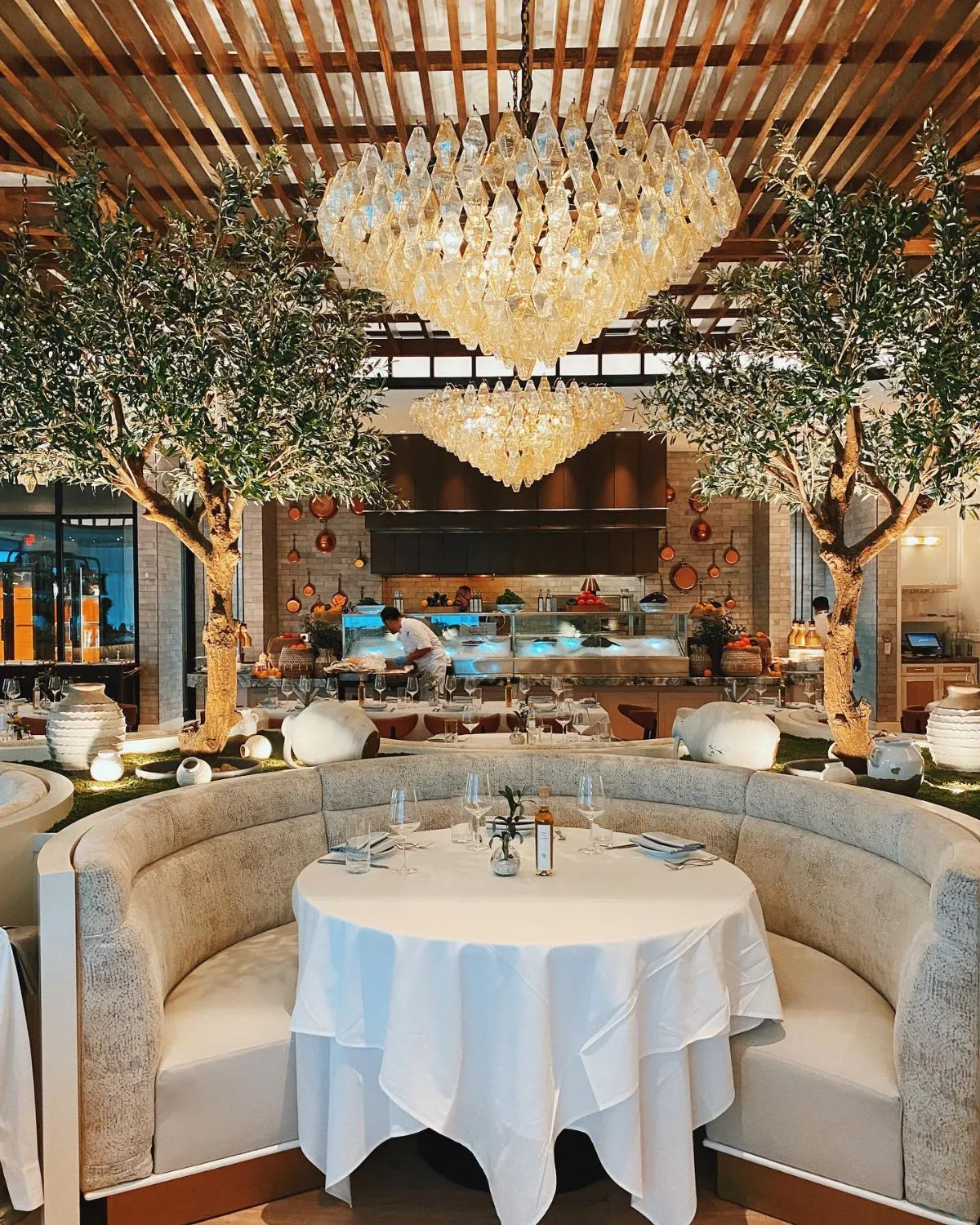 People dining at the contemporary upper floor food court in Florence