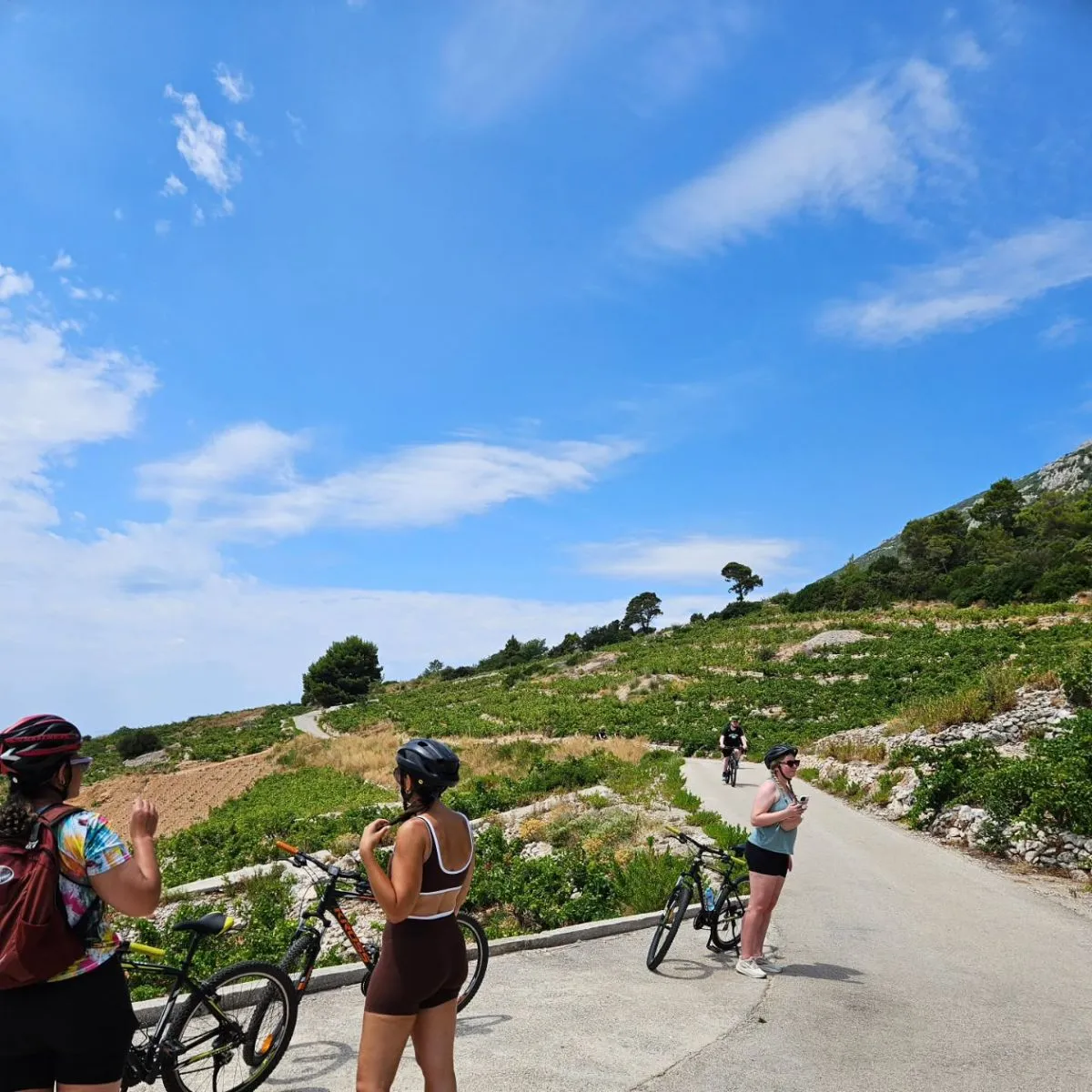 Beautiful paved trail for cycling in Paros Greece