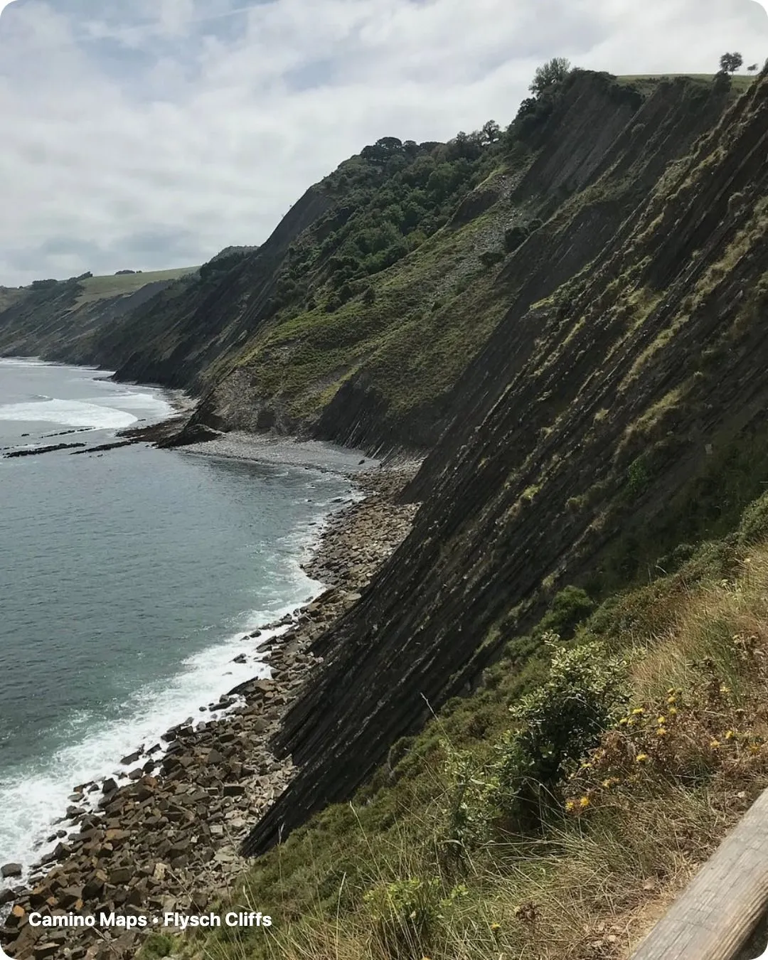 Scenic coastal walking path from Zarautz to Getaria overlooking the ocean