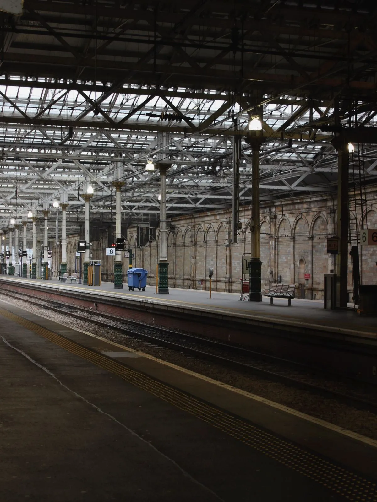 The bustling interior of Edinburgh Waverley train station