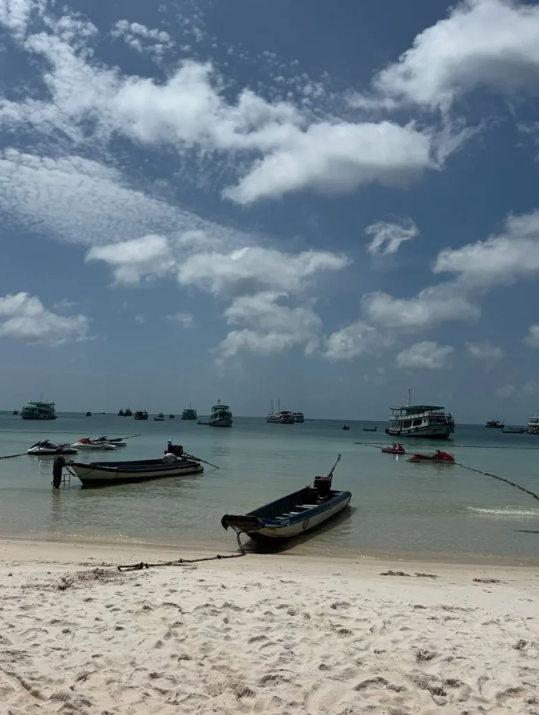 Calm turquoise waters and golden sand at Ganh Dau Beach in Phu Quoc