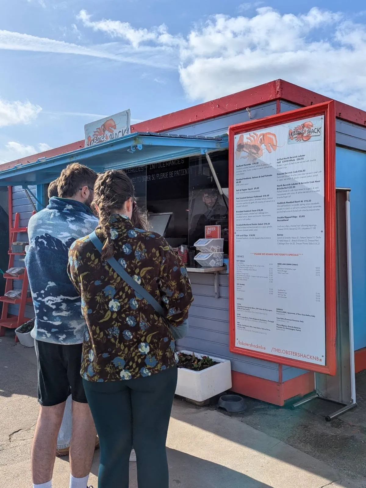 Fresh seafood shack at the North Berwick harbor in Scotland