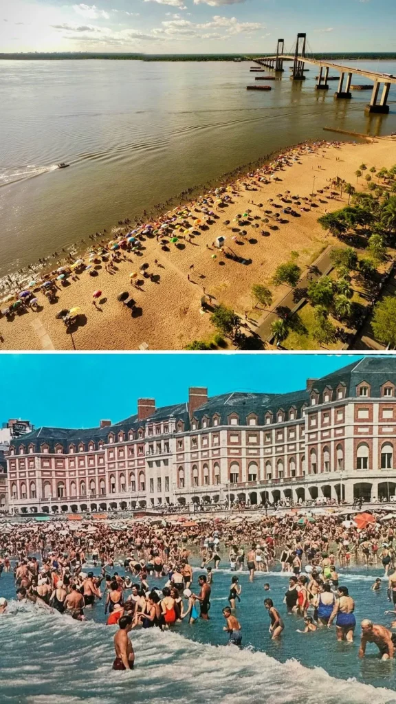 Comparison of quiet Punta Naro and busy Ituzaingo center beaches