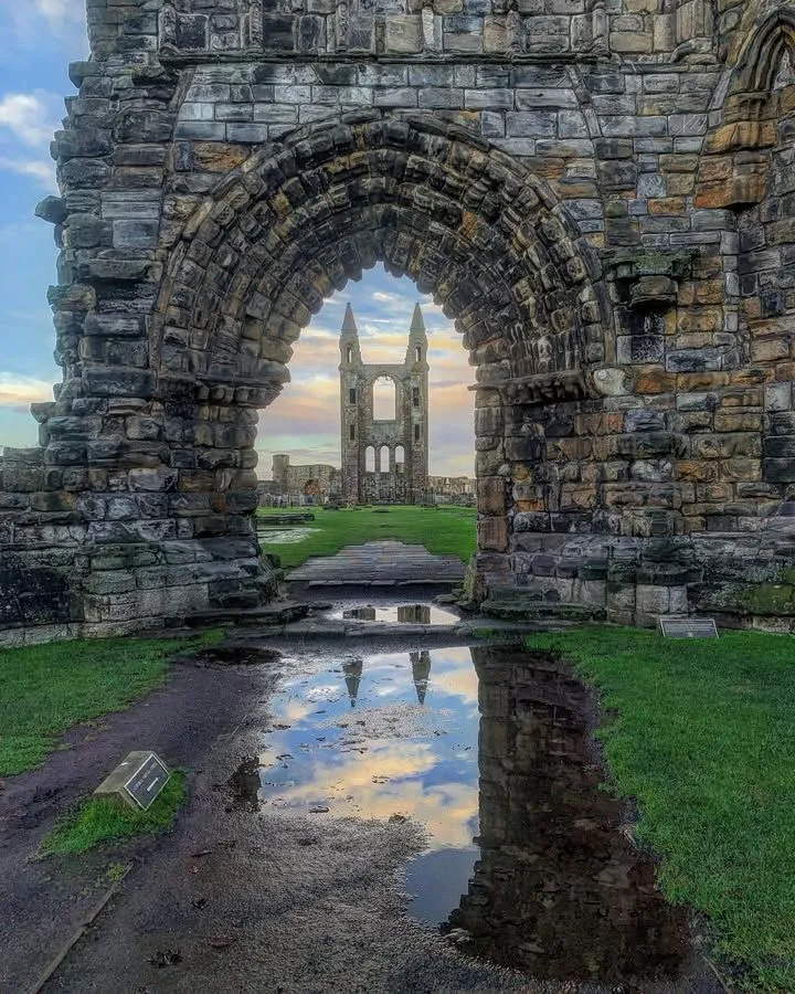 St Andrews Cathedral ruins on the coast of Scotland