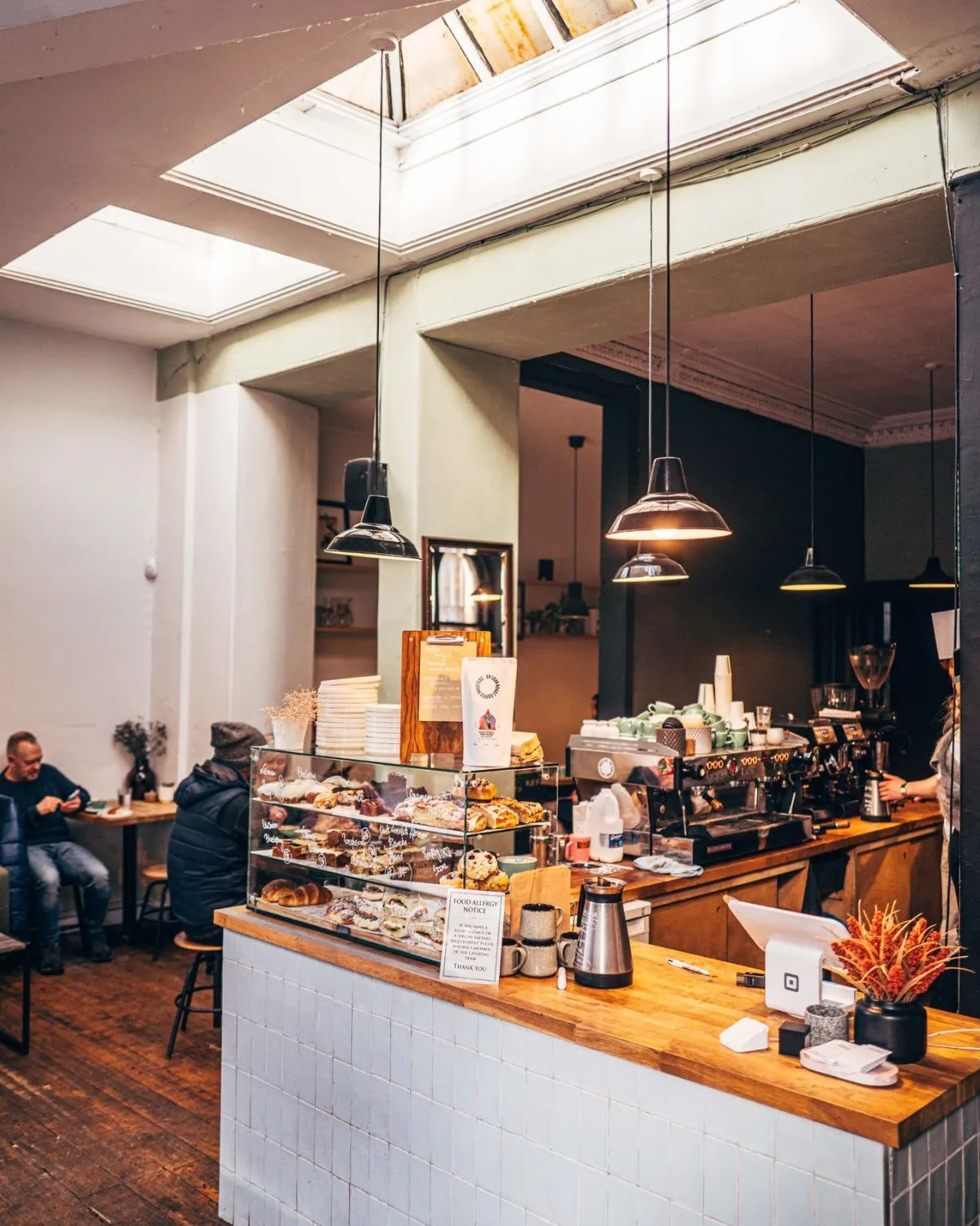 Fresh pastries and coffee at a cafe near the Stockbridge Colonies