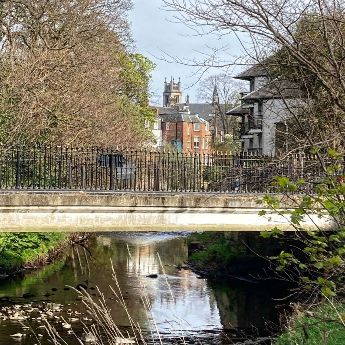 Historic stone houses in the Stockbridge Colonies along the Water of Leith